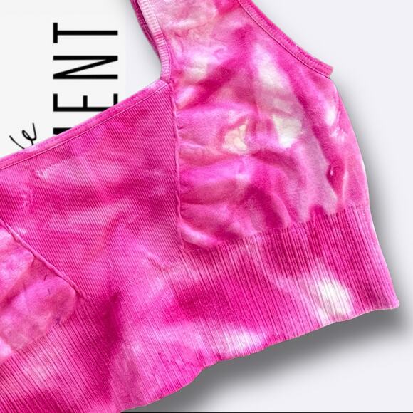 FP MOVEMENT NWOT ACTIVEWEAR SPORTS BRA CAMI GOOD KARMA CROP TOP TIE DYE PINK - Picture 6 of 10